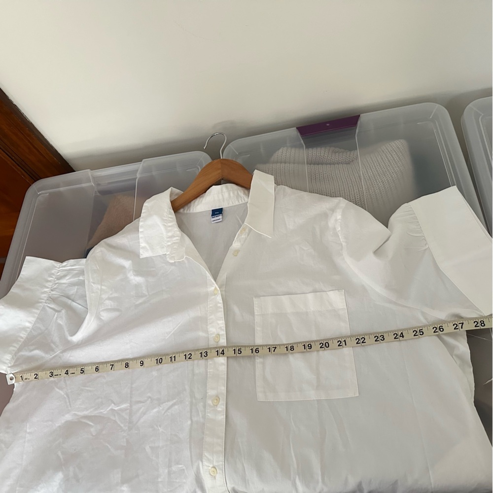 New Old Navy White Cotton Button Down Shirt Dress Size XXL Minimalist Preppy - Picture 5 of 13